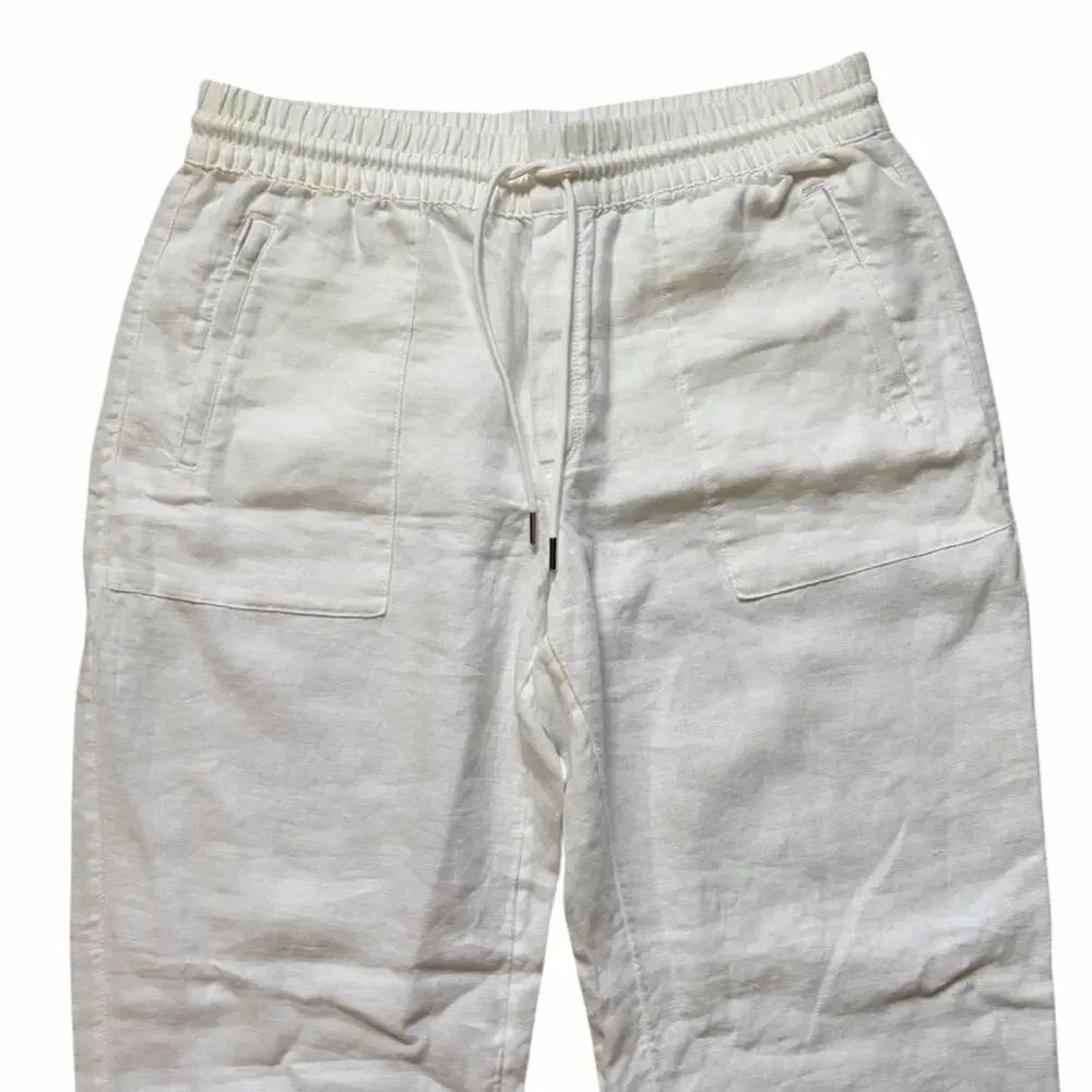 Athleta Pants Size 12 White 100% Linen Retreat Jogger - Picture 3 of 7